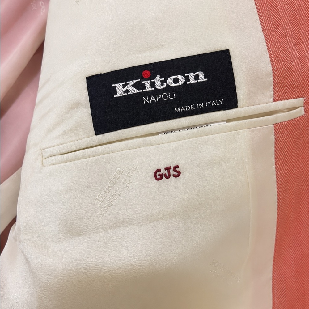 Kiton Napoli Coral Herringbone Sport Coat in Luxurious Cashmere - Picture 3 of 3